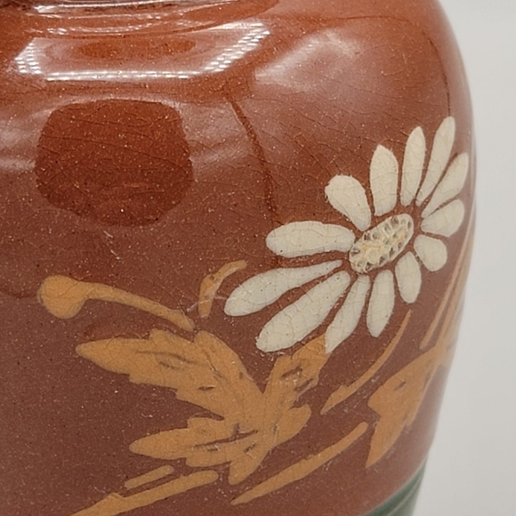 Vintage Small Red Clay Pitcher | Floral Design - Picture 8 of 11